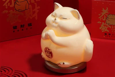 Lâmpada de porcelana com controle de fala Fortune Cat